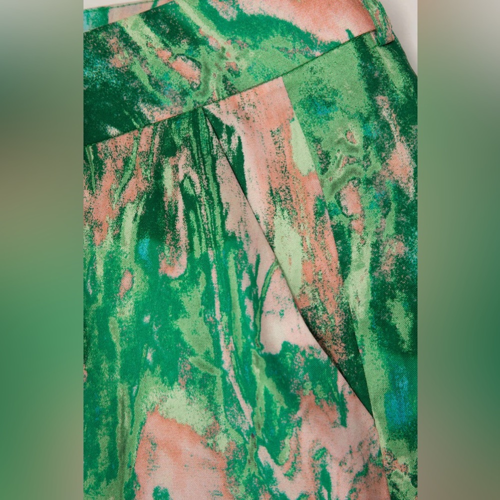 044. Micas Marble Print High Waisted Full-length Straight Leg Pants S - Picture 4 of 5
